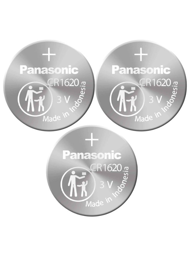 Panasonic 3-Pieces Panasonic CR1620 Lithium 3V Indonesia Batteries - Image 1